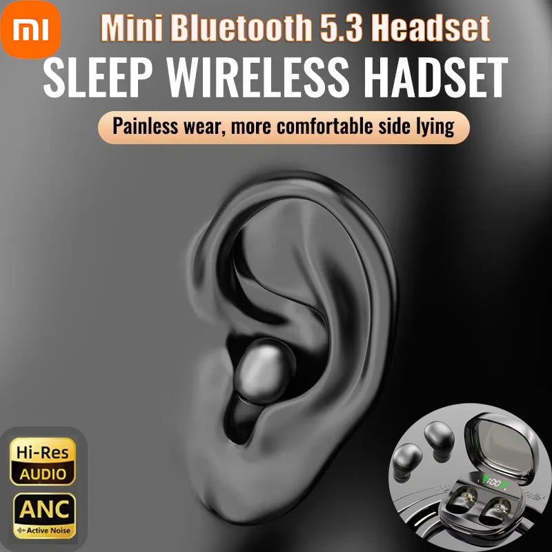 Xiaomi Bluetooth 5.3 Mini-Headset, HD-HiFi-Ohrhörer, unsichtbare Kopfhörer für Schlaf, Spiele und Sport, Touch-Steuerung für Damen und Herren 