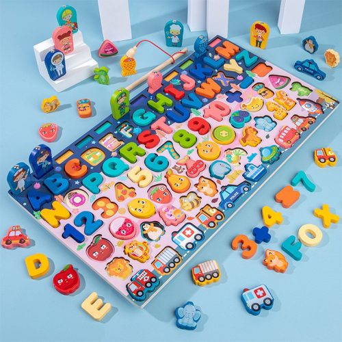 6 az 1-ben formabeillesztő és oktató Montessori fajáték