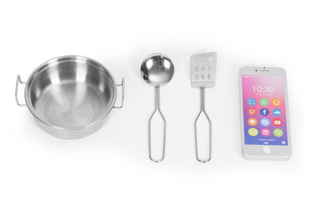 Fa játékkonyha hang és LED tábla fém kiegészítők