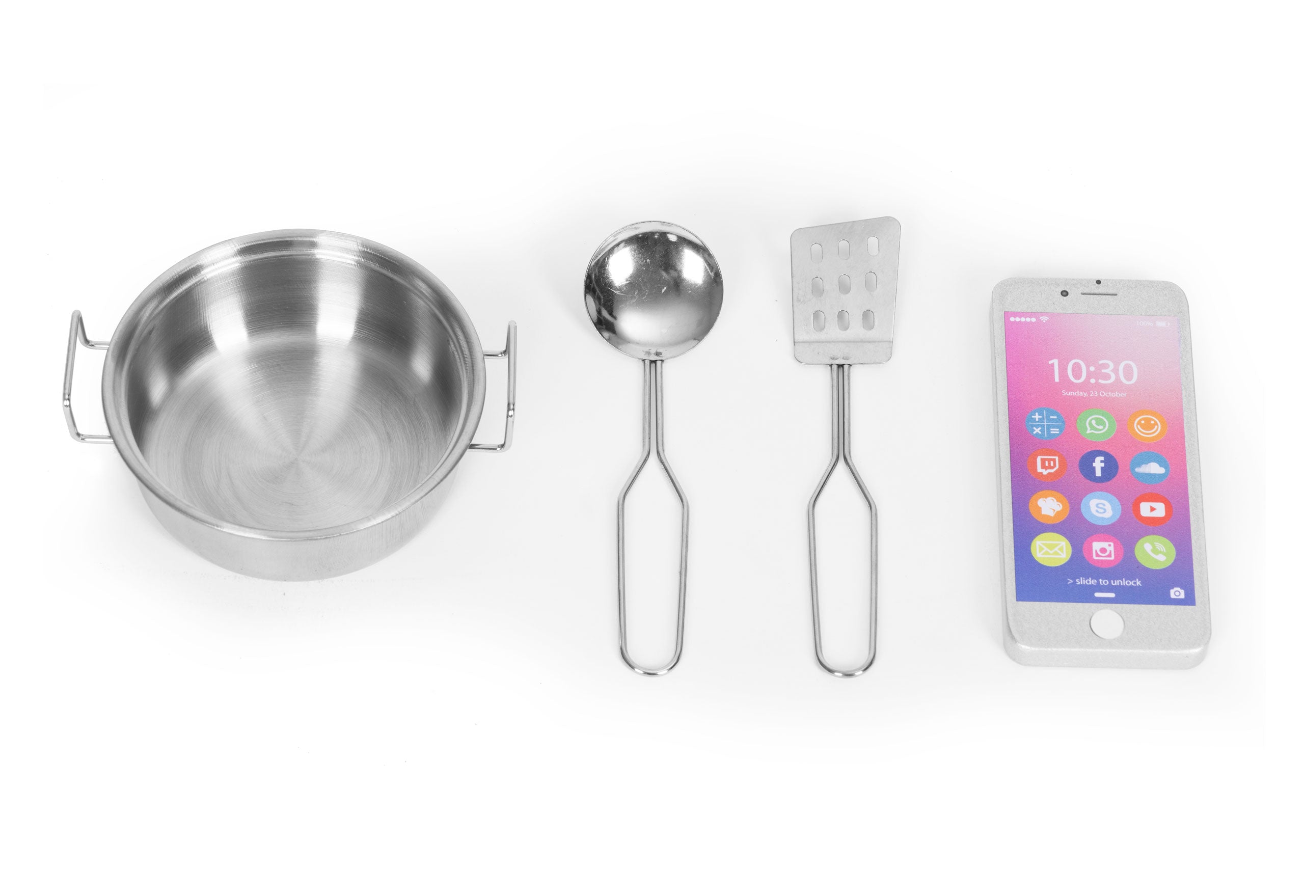 Fa játékkonyha hang és LED tábla fém kiegészítők