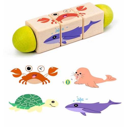 Állatos mini kirakós hengerek Montessori fajáték