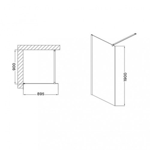 Astro 90x190 cm Walk-in zuhanyfal Easy clean bevonattal