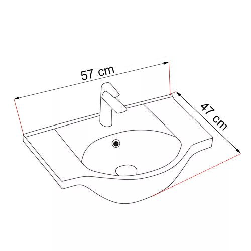 Bianca Plus 55 komplett fürdőszobabútor, magasfényű fehér színben, jobbos nyitási irány