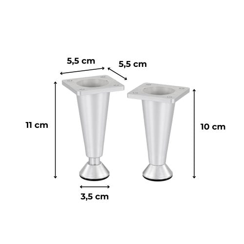 Bútor láb ezüst színben 10x5,5x5,5 cm