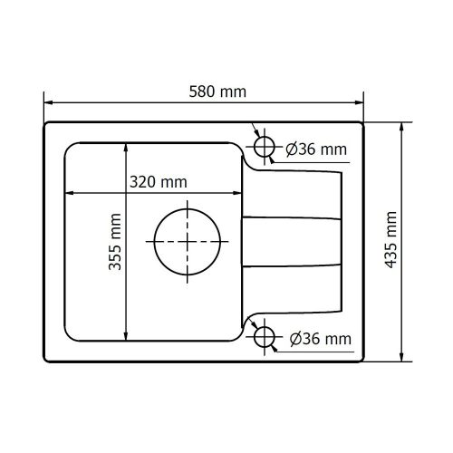Coast 25 egy medencés, csepegtetős gránit mosogató fekete