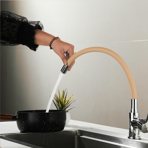 Corin álló mosogató csaptelep flexibilis kifolyócsővel, bézs