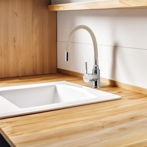 Corin álló mosogató csaptelep flexibilis kifolyócsővel, bézs