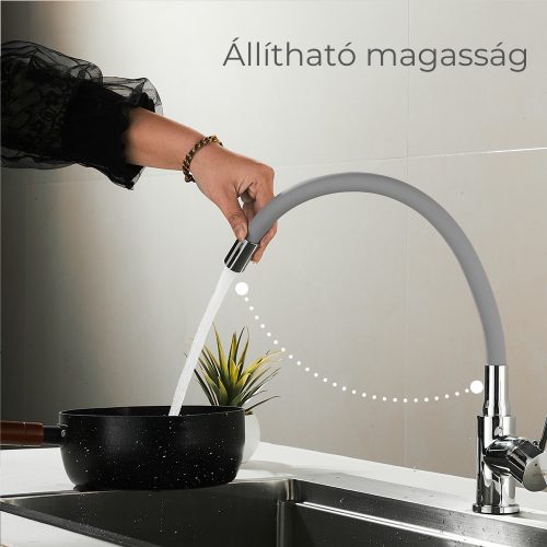 Corin álló mosogató csaptelep flexibilis kifolyócsővel – szürke