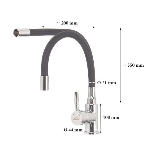 Corin álló mosogató csaptelep flexibilis kifolyócsővel – szürke