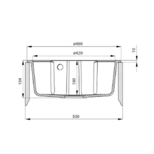 Dorin kerek egy medencés gránit mosogató szifonnal fekete