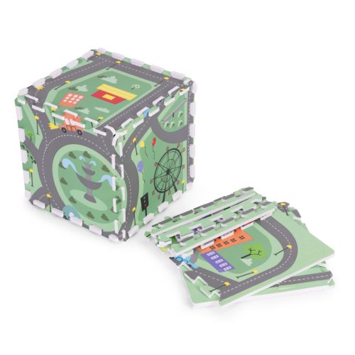 EVA habszivacs játszószőnyeg gyerekeknek City 90,5x90,5 cm 21 db