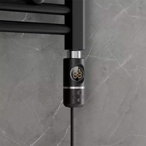 Elektromos fűtőpatron törölközőszárító radiátorhoz digitális hőközszabályozóval 600W fekete