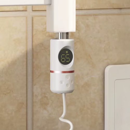 Elektromos fűtőpatron törölközőszárító radiátorhoz digitális hőközővel 800W fehér