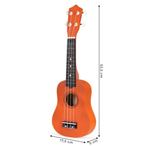 Fa Ukulele Gitár Gyerekeknek, 4 Nylon húr barna