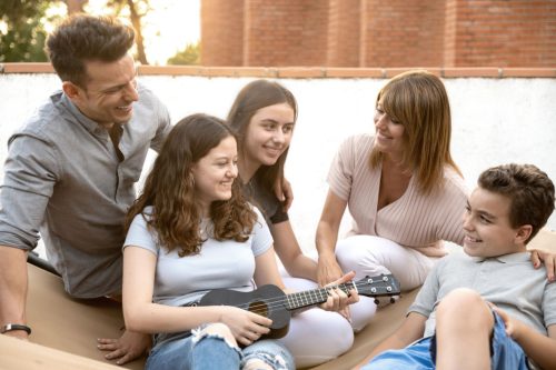 Fa Ukulele Gitár Gyerekeknek, 4 Nylon húr fekete