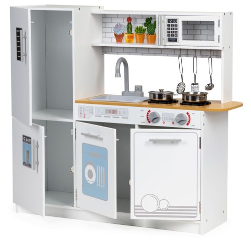 Fa gyerekkonyha fényekkel edényekkel