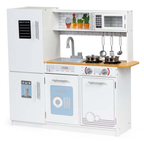 Fa gyerekkonyha fényekkel edényekkel