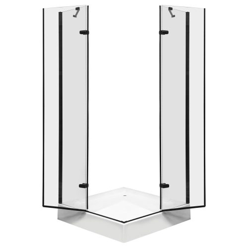 Flow Black szögletes nyílóajtós zuhanykabin zuhanytálca nélkül