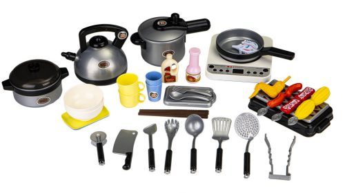 Főző és grillezőkészlet 40 darabos hanggal és LED-del