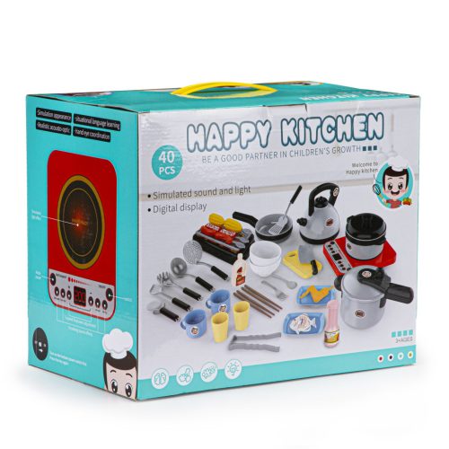 Főző és grillezőkészlet 40 darabos hanggal és LED-del