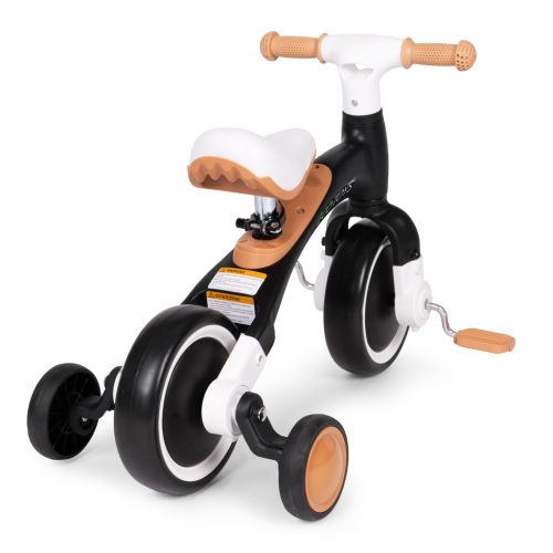 Futóbicikli pedálokkal 3 az 1-ben oldalsó kerekekkel fekete