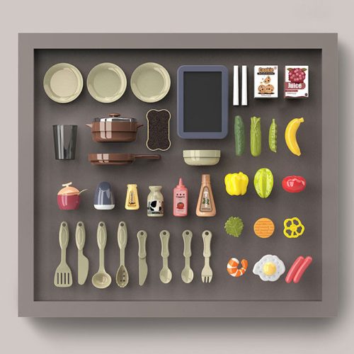 Gyermekkonyha hangjelző LED gőzfejlesztő 42 tartozékkal