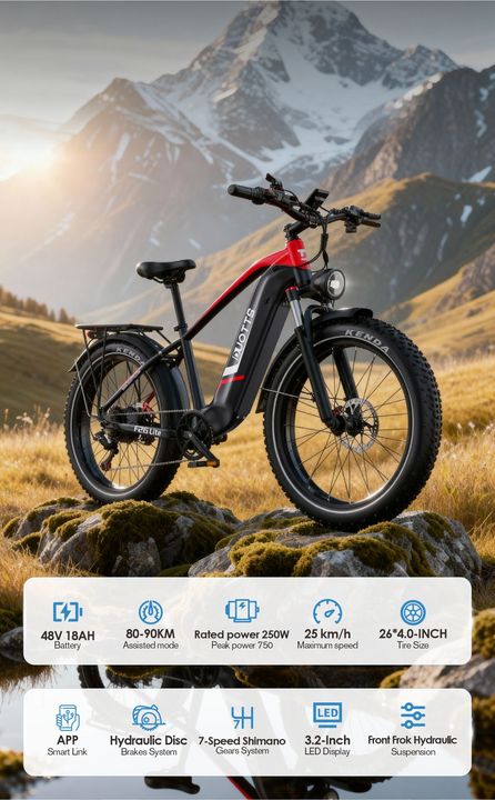 EU Stock Free Shipping Duotts F26 Lite Dirt E Bike Electric Bicycle Mountain Ebike 48V 18AH Fat Tire Electric Bike E-bike
