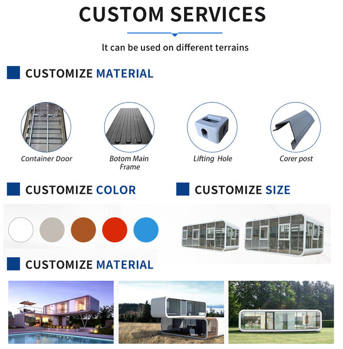 Detachable Container House Apple Cabins Connected Together Two Floors Prefab House for Living Restaurant Office