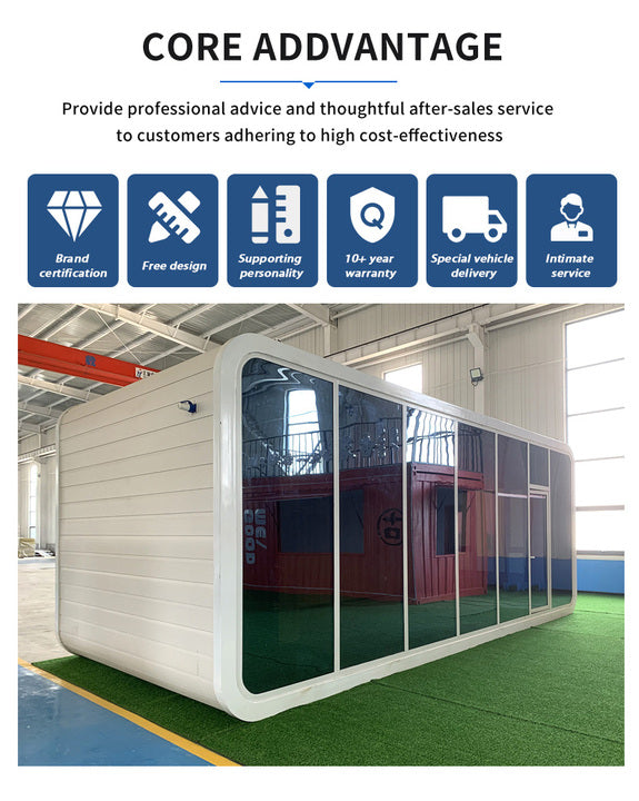 Economic Movable Prefab Prefabricated Capsule Hotel Apple Cabin Container House