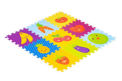 Habszivacs puzzle szőnyeg gyümölcsök kirakós 9 elem 86x86cm