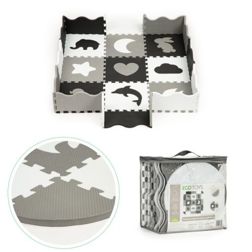 Habszivacs puzzle szőnyeg kerítéssel 25 darabos