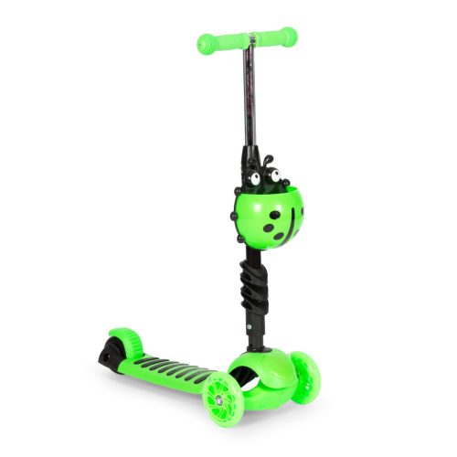 Háromkerekű roller Led kerekekkel 3 az 1-ben zöld