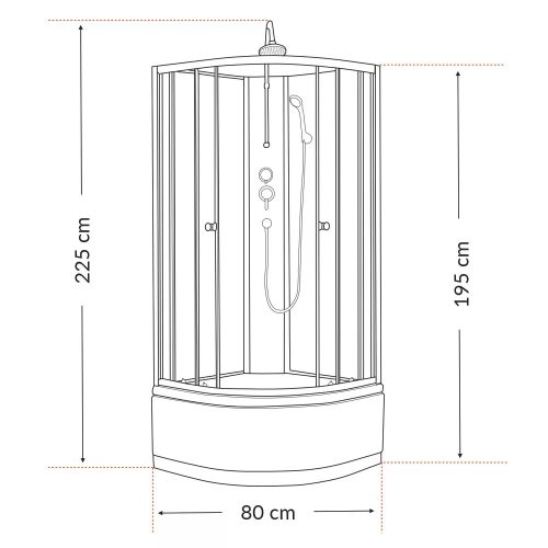Karolino 80x80 cm White mélytálcás zuhanykabin