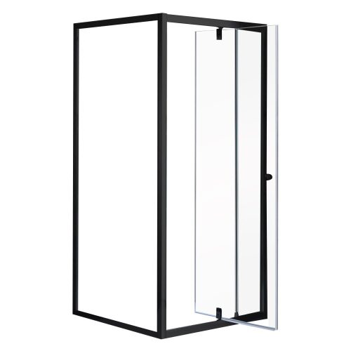 Flexi 80x80 cm falsíkra szerelhető szögletes zuhanykabin zuhanytálca nélkül fekete