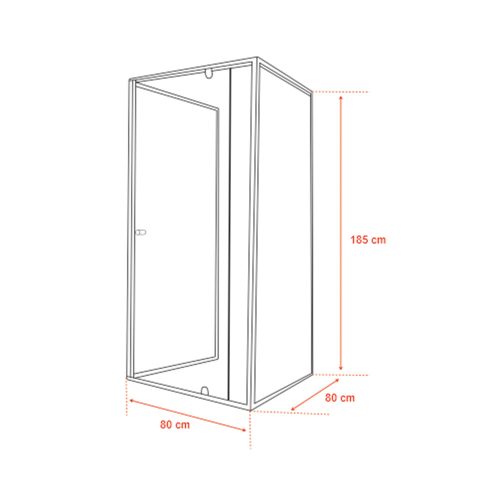 Flexi 80x80 cm falsíkra szerelhető szögletes zuhanykabin zuhanytálca nélkül fekete