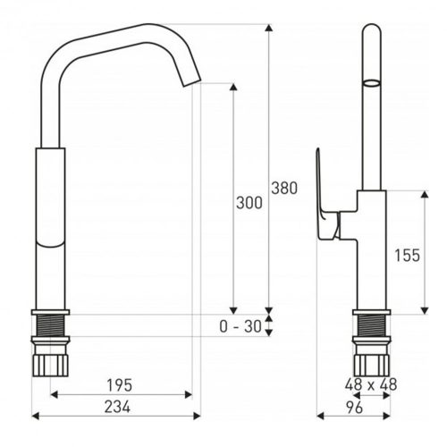 Maroko 25 fekete mosogató csaptelep