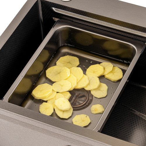 Mosó tál zárható lefolyóval mosogató tálcához