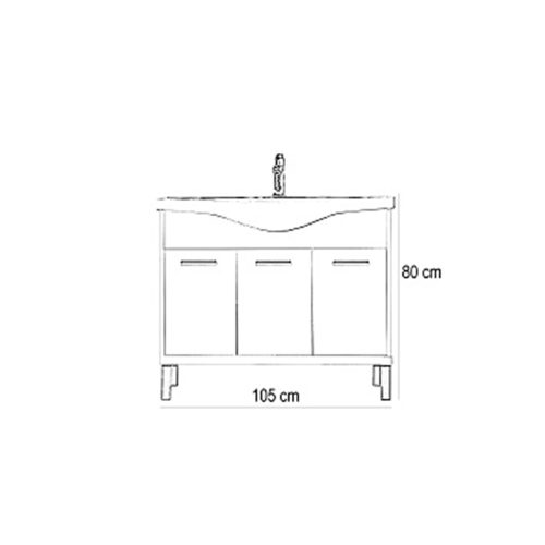 Nerva 105 komplett fürdőszobabútor, Sonoma tölgy
