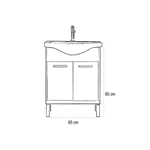 Nerva 65 komplett fürdőszobabútor, Rauna szil