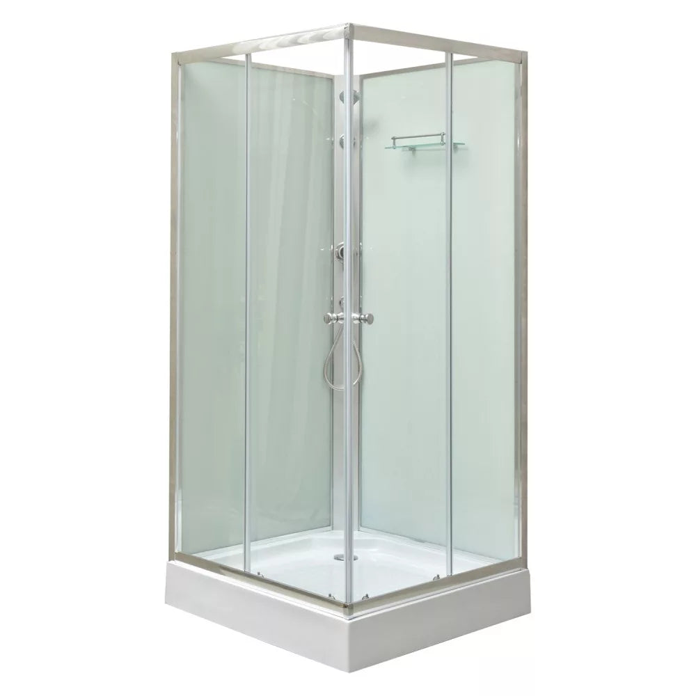 Polo White II 80x80 cm square white shower enclosure with shower tray