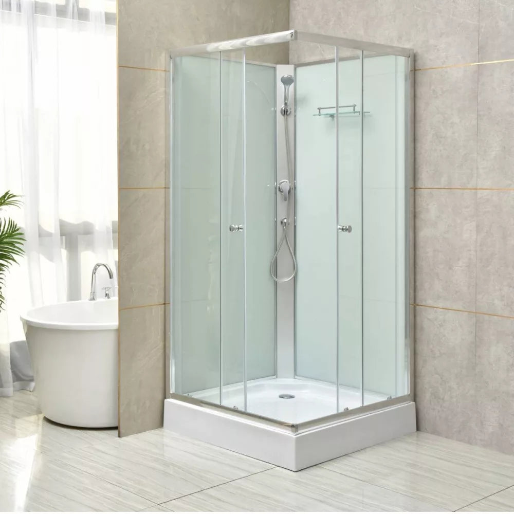 Polo White II 80x80 cm square white shower enclosure with shower tray