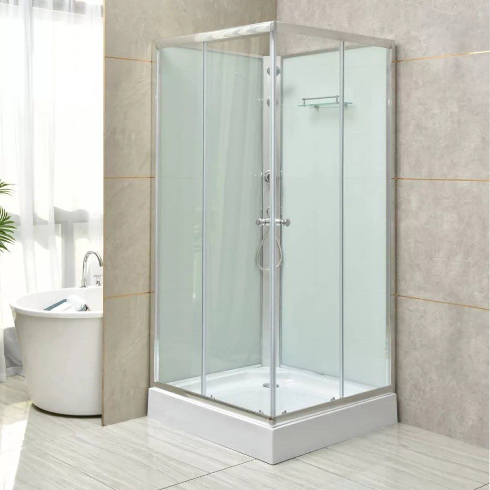Polo White II 80x80 cm square white shower enclosure with shower tray