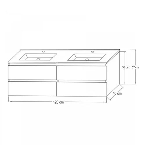 Porto 120 komplett fürdőszoba bútor sonoma tölgy színben