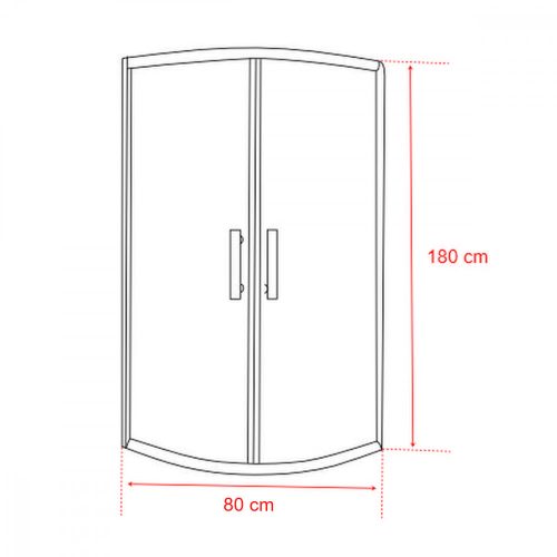 Spirit Clear 80x80 cm íves zuhanykabin zuhanytálca nélkül
