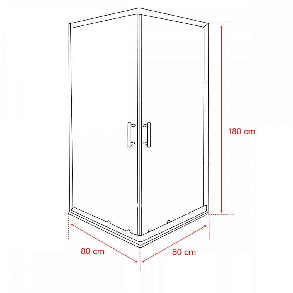 Spirit Matt 80x80 cm szögletes zuhanykabin, zuhanytálca nélkül