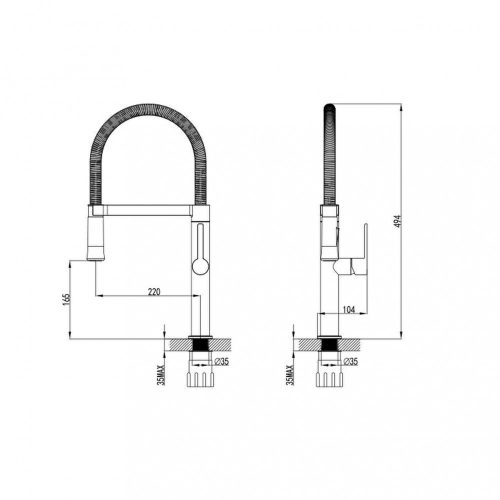 Spring mosogató csaptelep kihúzható fejjel