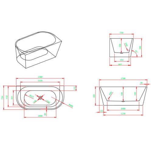 Still szabadon álló fürdőkád