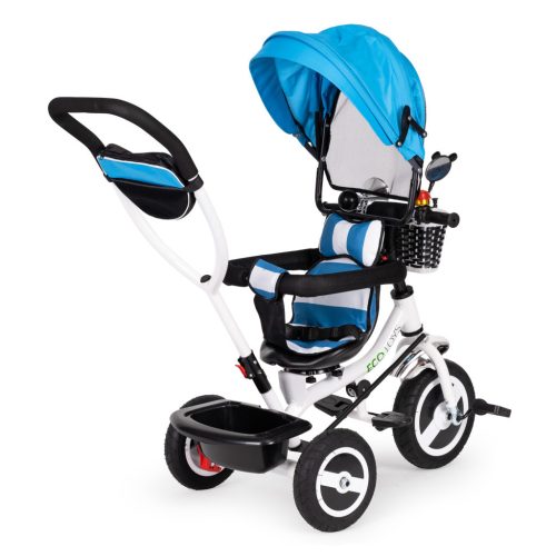 Tricikli háromkerekű forgatható napellenző tartós gumiabroncsok kék