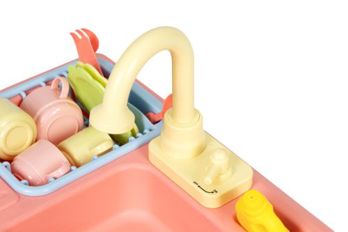 Vízzel töltött csaptelepes konyhai mosogató 12 kiegészítő gyerekjáték