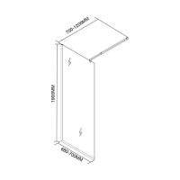 River walk in zuhanyfal 70x190 cm fekete